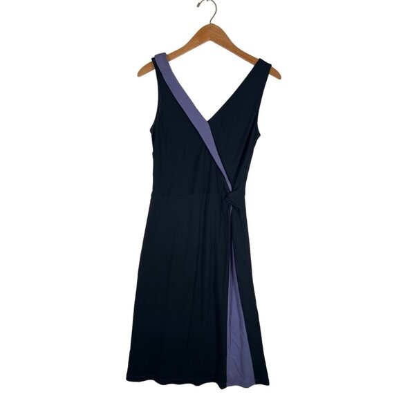 BCBGMAXAZRIA Womens Size M Sheath Dress Black Purple Color Blocked Sleeveless - Picture 1 of 13